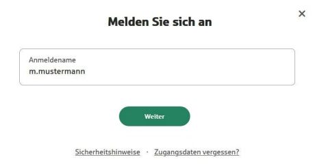 Anmeldemaske BW Online-Banking 