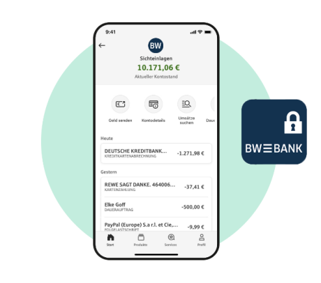 Financial status in the App BW-Bank