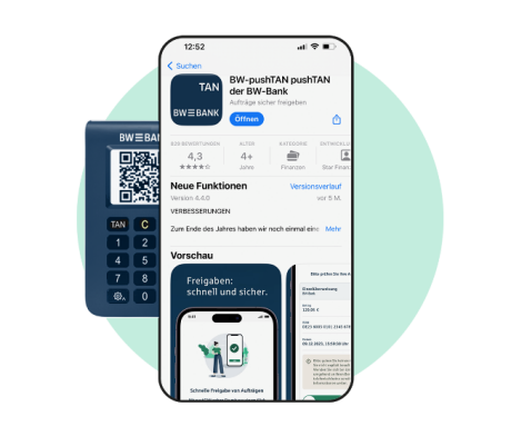 chipTAN generator and S-pushTAN app on smartphone
