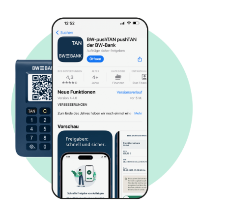 Chipkartenlesegerät und Download der App aus App Store