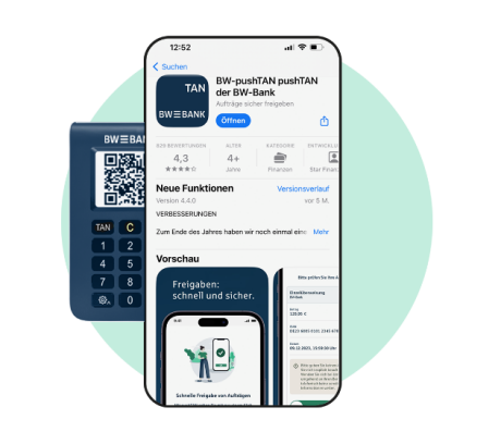 Chipkartenlesegerät und Download der App aus App Store