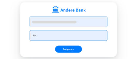 Login-Maske einer anderen Bank