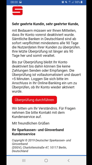 Phishing-Mail BW-Bank