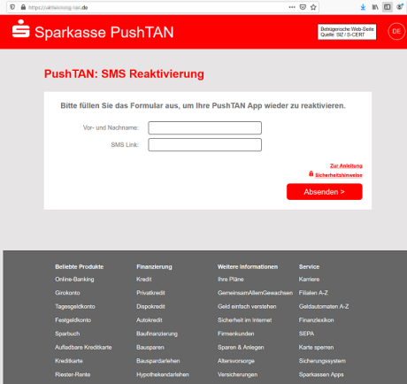 Phishing-Mail BW-Bank