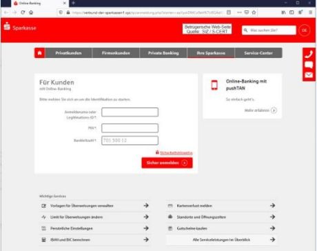 Phishing-Website BW-Bank