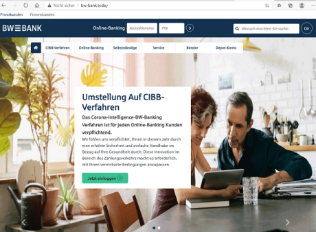 Phishing-Website BW-Bank
