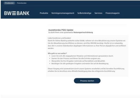 Phishing-Website BW-Bank