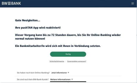 Phishing-Mail BW-Bank