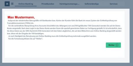 Phishing-Mail BW-Bank