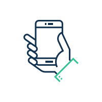 Smartphone in der Handy mit mobilen Zugriff auf Depot
