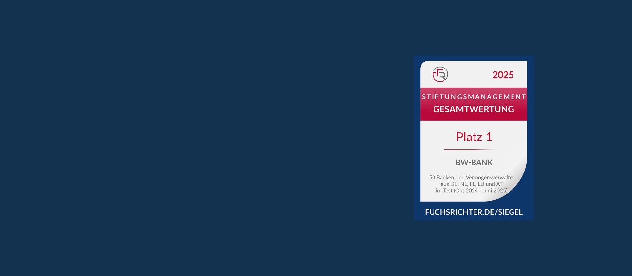Auszeichnung durch Fuchsrichter für das Stiftungsmanagement BW-Bank